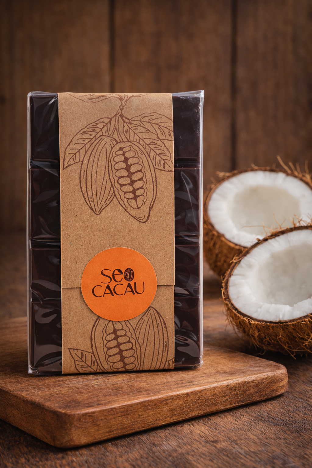 70% CACAU COM AÇÚCAR DE COCO